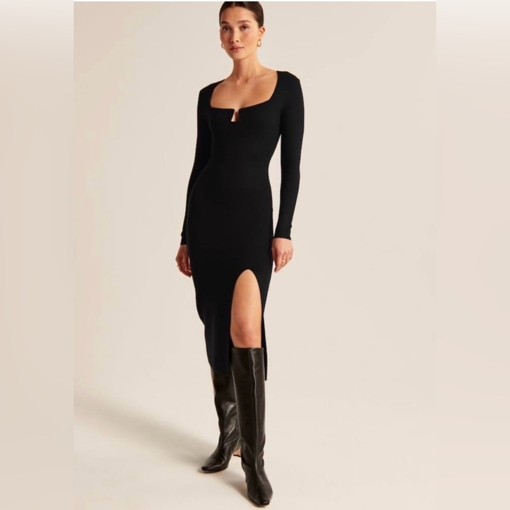 Abercrombie & Fitch Black Long Sleeve Dress
